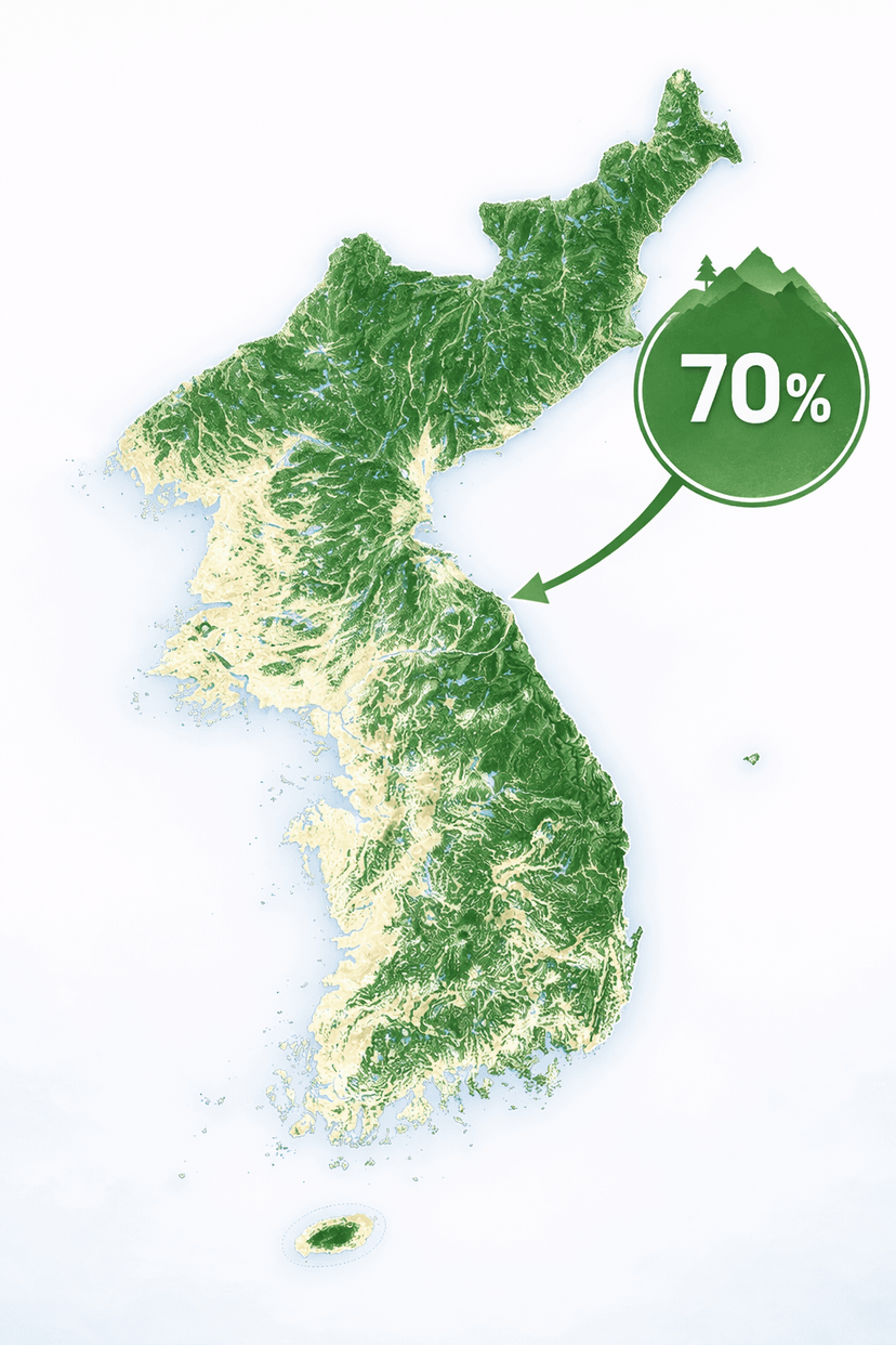 대한민국 국토 면적의 70%가 산지